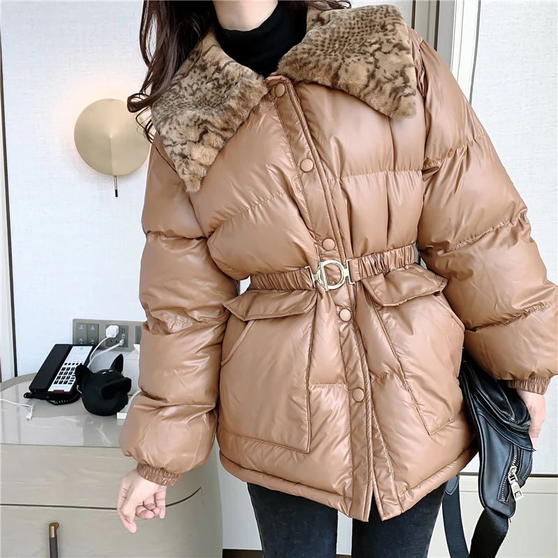 #*Cheap Thicken Warm Korean Manteau Femme Hiver 2020 Single Breasted Belt Fur Collar Cotton Padded Women Coat Parkas Streetwear Overcoat