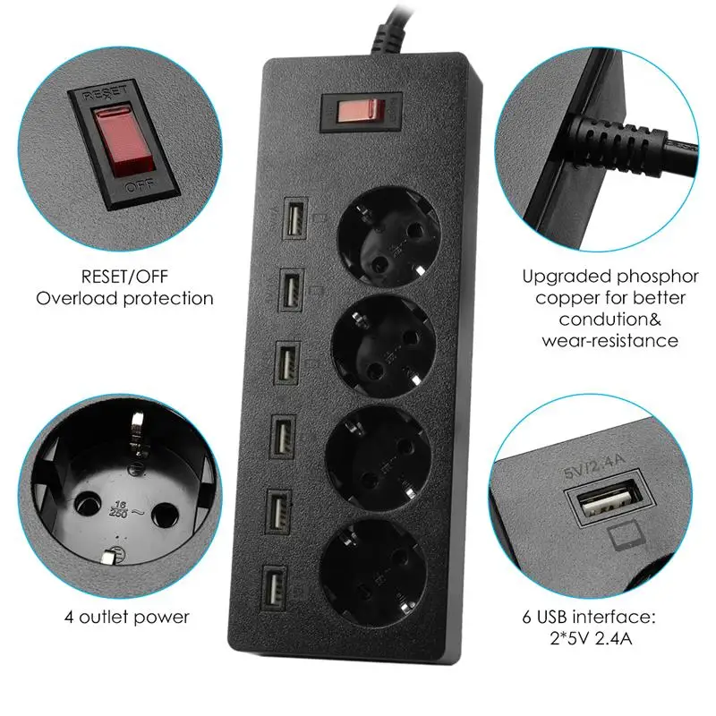 Несколько Мощность полосы Стабилизатор напряжения штепсельная вилка