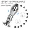 Stainless Steel Anal Vibrators For Men Metal Vibrating Anal Plug Anal Prostate Massager Dildo Sex Toys for Women Gay Butt Plug 1