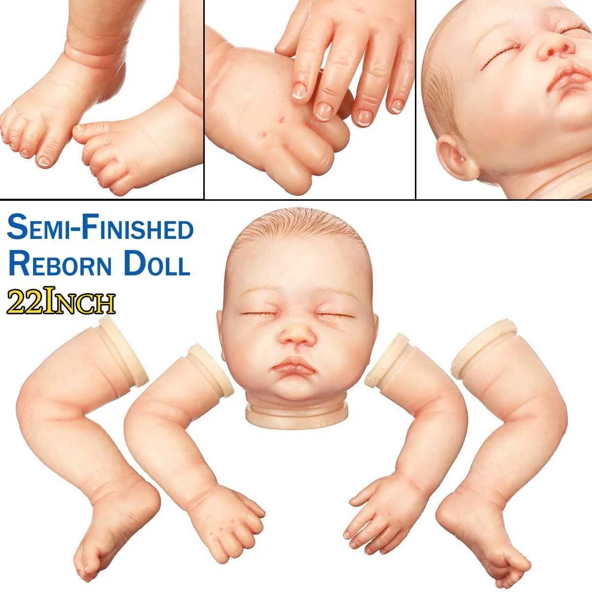 Лучшая цена Reborn Baby Doll наборы сделаны из мягкого силикона винил подходит для 22 дюймов Reborn Doll, подходит для 20 мм глаза горячая кукла аксессуары