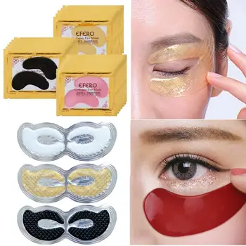 

1Pair Silk Gold Crystal Collagen Eye Masks Anti-Aging Wrinkle Fine Line Eye Dark Circle Remover Gel Hydration Eye Patches TSLM1