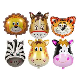 Ballon tête d'animal de dessin animé mignon en aluminium, 3 pièces/lot, jouet pour habiller les fêtes d'anniversaire 