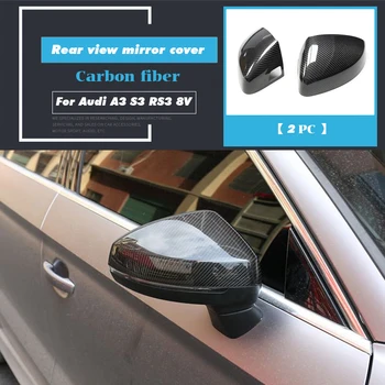

Car Accessories Dry Carbon Fiber Side Rearview Mirror Frame Cover Case Protector Decoration for Audi A3 S3 RS3 8V 2013-2020