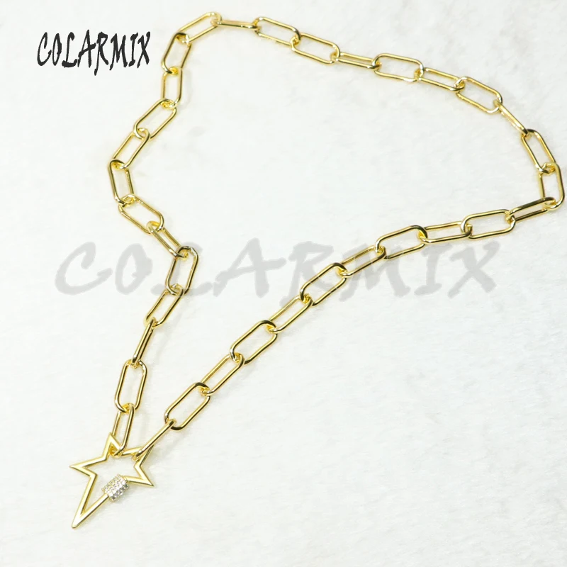5 нитей Хрустальная застежка ожерелье звезда болт цепочка кубический цирконий