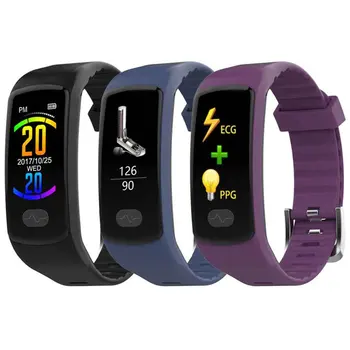 

E07 Smart Band 0.96inch IP67 Waterproof ECG+PPG Heart Rate Blood Pressure Monitor Pedometer Bracelet for Android IOS