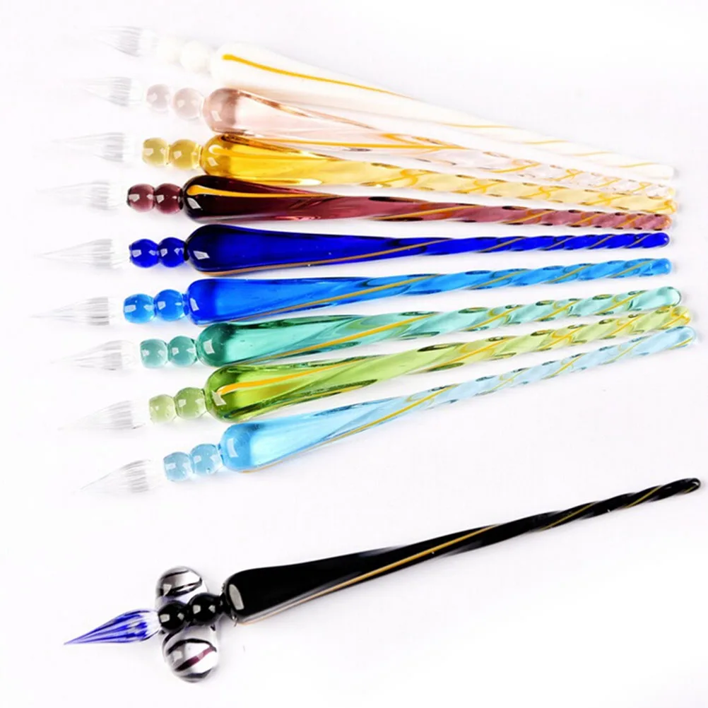 Overvalue Sky Blue Crystal Glass Dip Pen 0.7mm Signature Pen Fountain Pens Bussiness gift pen office school supplies stationery