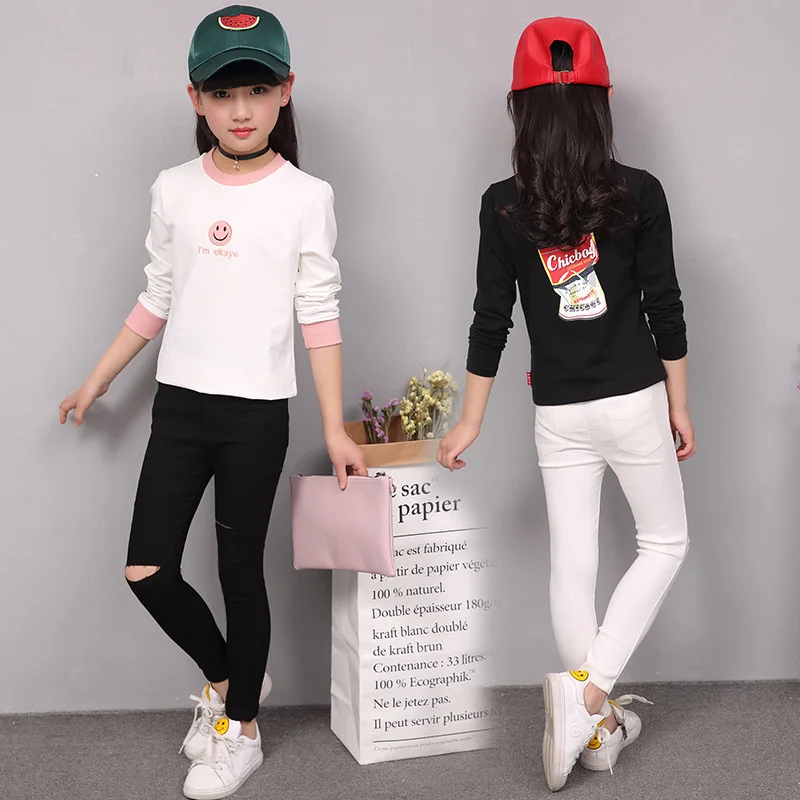 Спортивные штаны для больших детей, тонкие демисезонные детские штаны среднего и большого размера для девочек 12-15 лет 10 лет