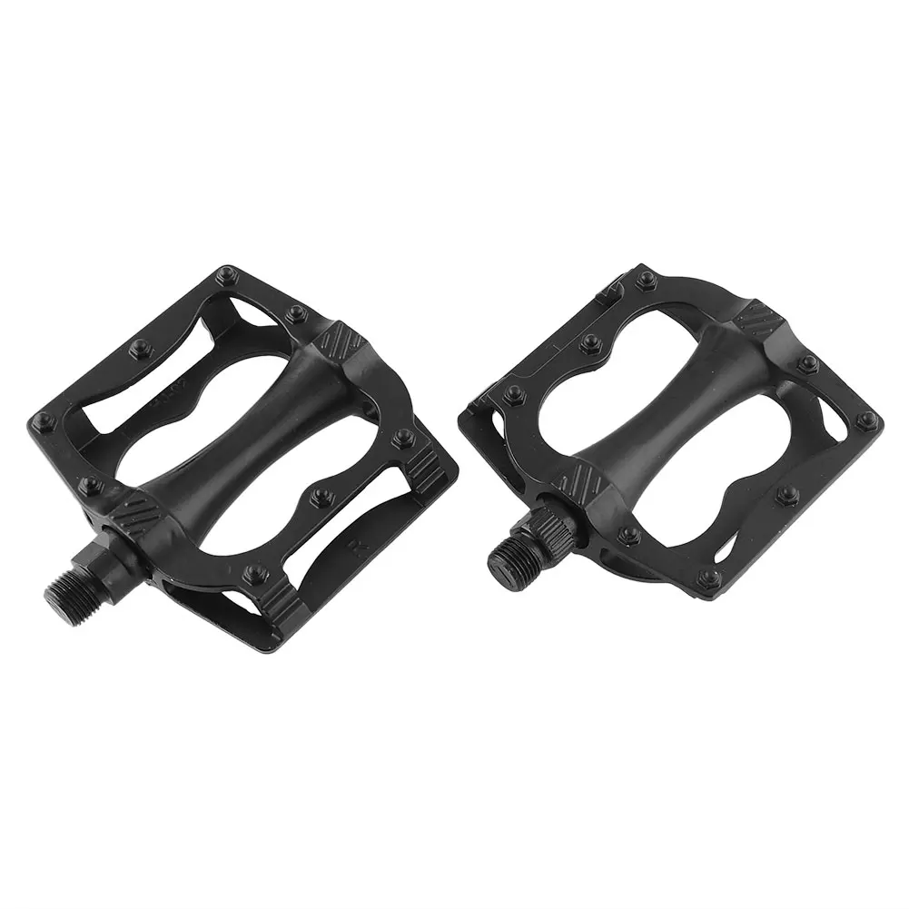 1 Pair MTB Cycling Road Mountain Bike Aluminum Alloy Flat Platform Pedals Black