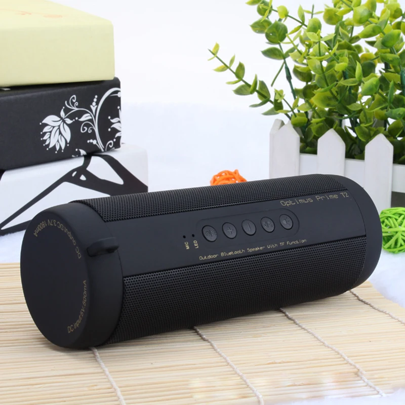 

Original T2 Wireless Bluetooth Speaker Waterproof Portable Outdoor Mini Column Box Speaker Support TF card Stereo HiFi Boxes