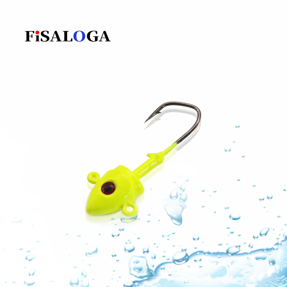 Color C Рукоятка джиг голова 20 г мормышки червь рыба FiSALOGA Спиннер Морская рыбалка свинец Карп бас Щука джигхеад приманка подарок VMC тройные Крючки - Цвет: Color C