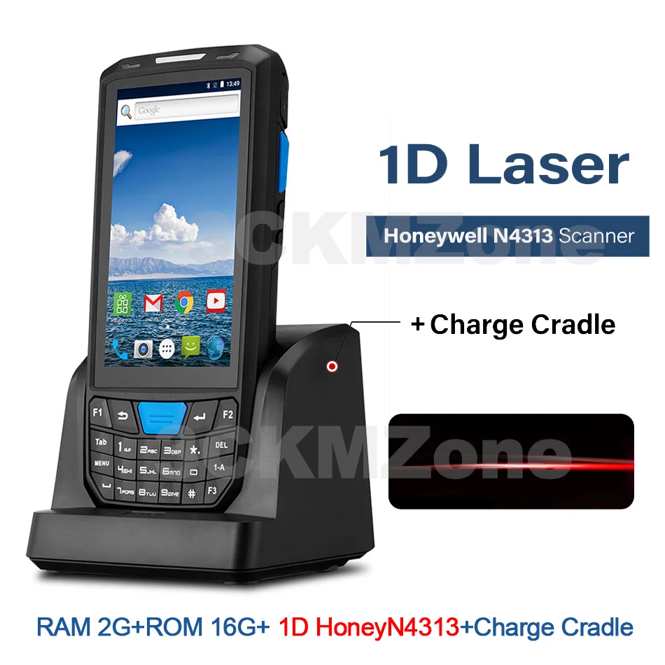 1D HoneyN4313 Cradle Android 8,1 промышленный прочный КПК ручной pos-терминал лазерный сканер штрих-кода поддержка беспроводной Wi-Fi 4G BT для склада Express - Color: 1D HoneyN4313 Cradle