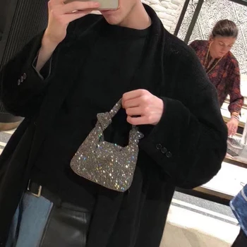 

Luxury Totes Mini Women Crystal Clutches Handbags Luxury Small Metal Evening Shoulder Bags Wedding Purses 2020 New Ladies Gift