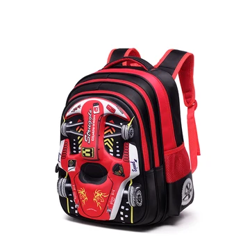 

2019 Hot 3D EVA car children schoolbag racing Three dimensional waterproof schoolbag Boys and girls Lovely kids Cartoon Backpack