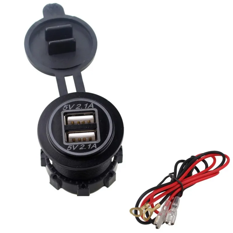 4.2A 12-24 в светодиодный USB зарядное устройство для мотоцикла, грузовика, квадроцикла, лодки, автомобиля, двойной USB разъем, зарядное устройство, адаптер питания, розетка