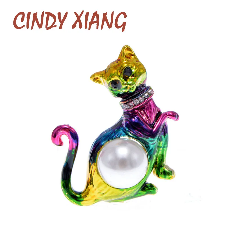 CINDY XIANG эмалированные красочные броши кошки для женщин брошь с животными модные