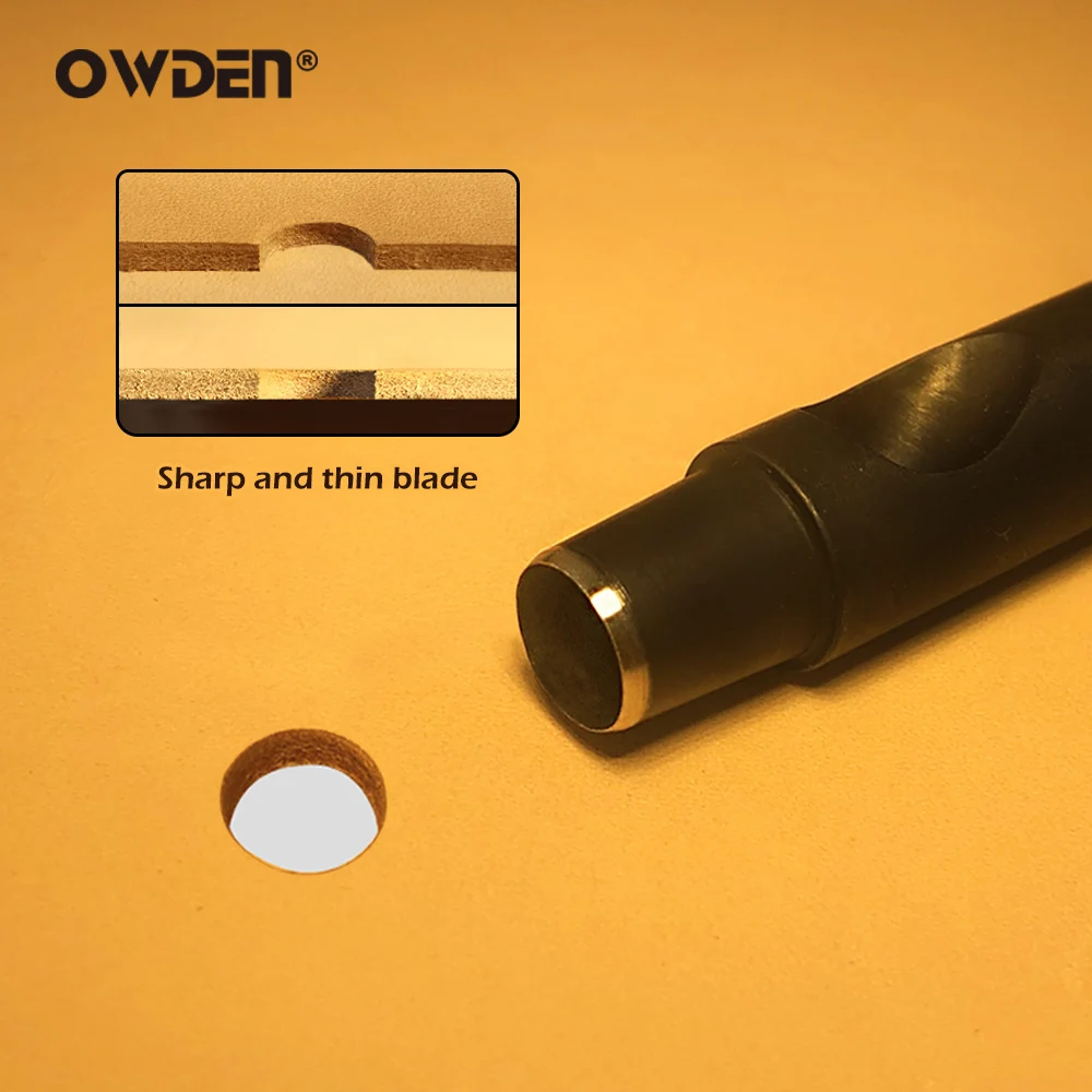 OWDEN 가죽 구멍 펀치 세트, 날카로운 벨트 구멍 펀치, 가죽 공예 벨트 구멍 펀치, 가죽 중공 펀치 도구, 1mm-12mm