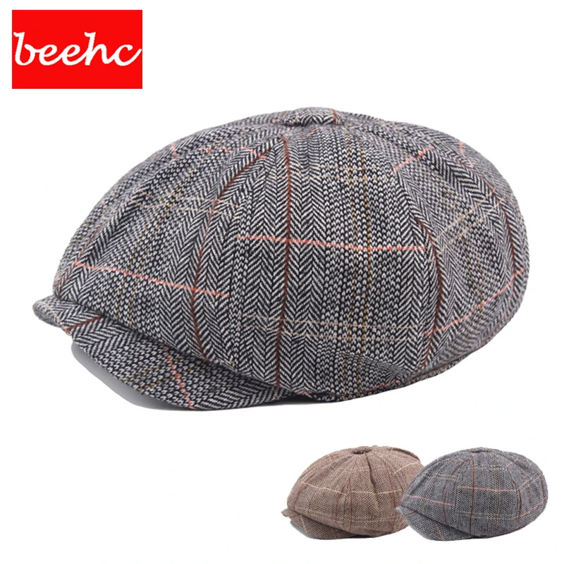 Ретро Винтаж Мужская Берет Шапка Кепка весна осень елочка Гэтсби твид peaky blinders шляпа газетчик Берет Шляпа плоская остроконечная берет