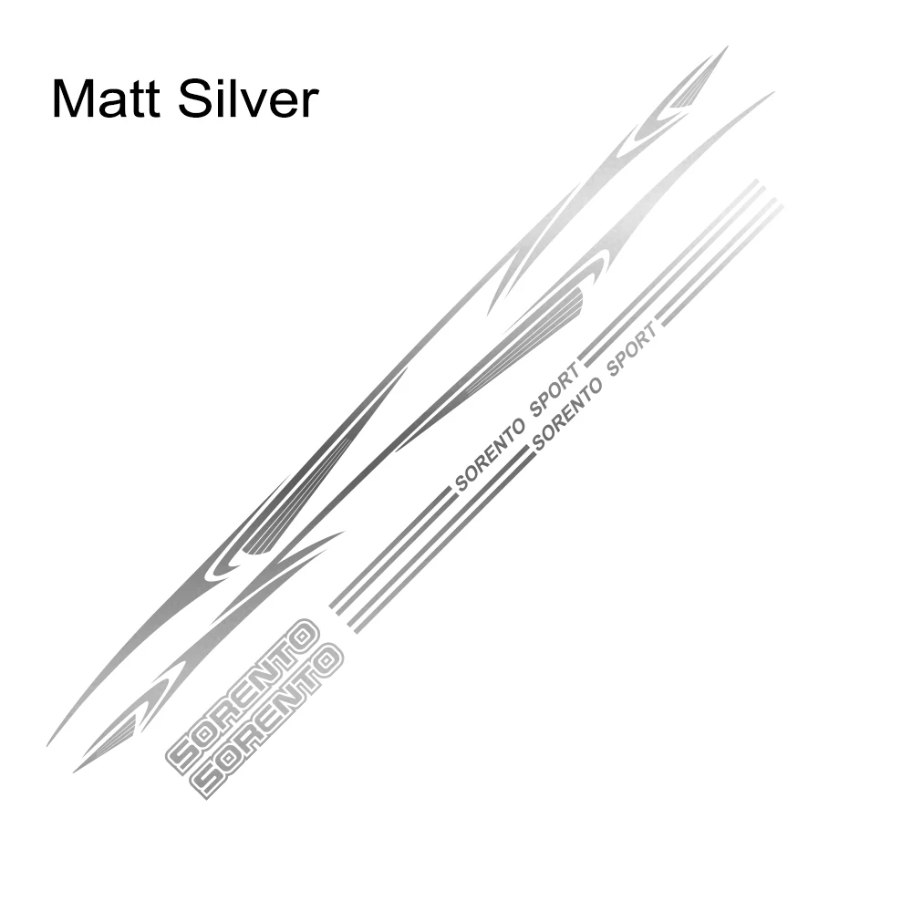 Matt Silver 1 комплект, наклейки для боковой юбки автомобиля, авто Декор, наклейка для Kia Sorento, автомобильная Накладка для кузова, Светоотражающие ПВХ автомобильные аксессуары, Стайлинг - Название цвета: Matt Silver