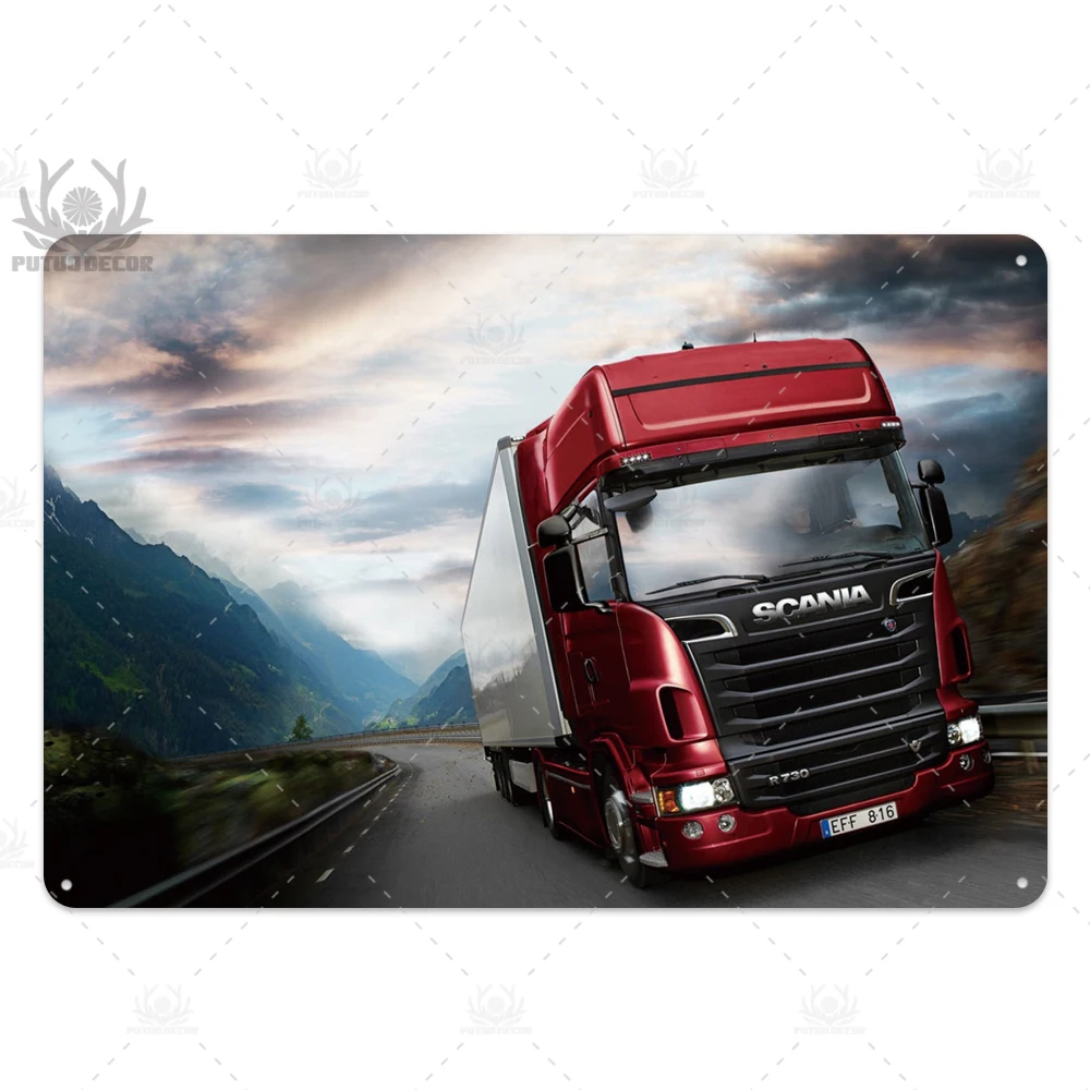 TH4494 Scania металлическая табличка, металлическая винтажная Жестяная Табличка, металлический плакат, Настенный декор для гаража, бара, паба, человека, пещеры, декоративная тарелка - Цвет: TH4494