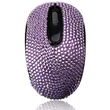 

Purple Crystals Rhinestone 10m Remote 2.4GHz Wireless Optical Mouse Mice Gift