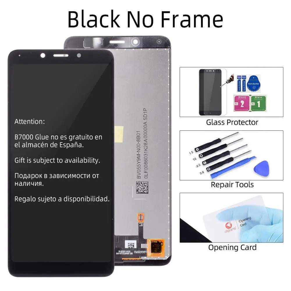 5,45 ''ЖК-дисплей для XIAOMI Redmi 6 ЖК-дисплей сенсорный экран с рамкой дигитайзер для XIAOMI Redmi 6A ЖК-дисплей 1440*720 - Цвет: No Frame Black