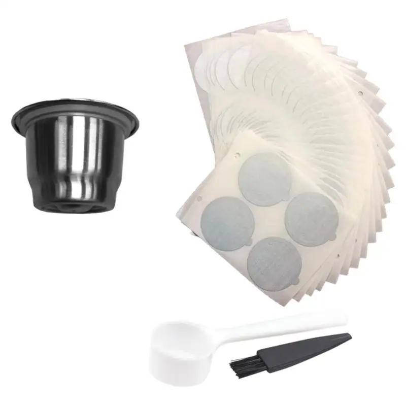 1Pcs Set Заправка для повторного использования кофе капсульные чашки ситечко для кофе фильтры для кофейных таблеток для Nespresso необходимые бытовые принадлежности для кофе - Цвет: 1Pcs Set