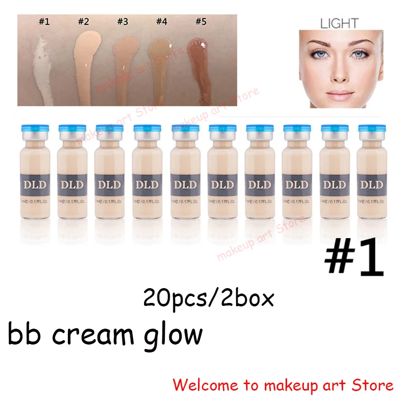 20pcs 5 мл/бутылка светильник BB крем светящийся bb сыворотка Meso белая осветляющая омолаживающая сыворотка натуральный телесный консилер основа под макияж - Color: 20pcs
