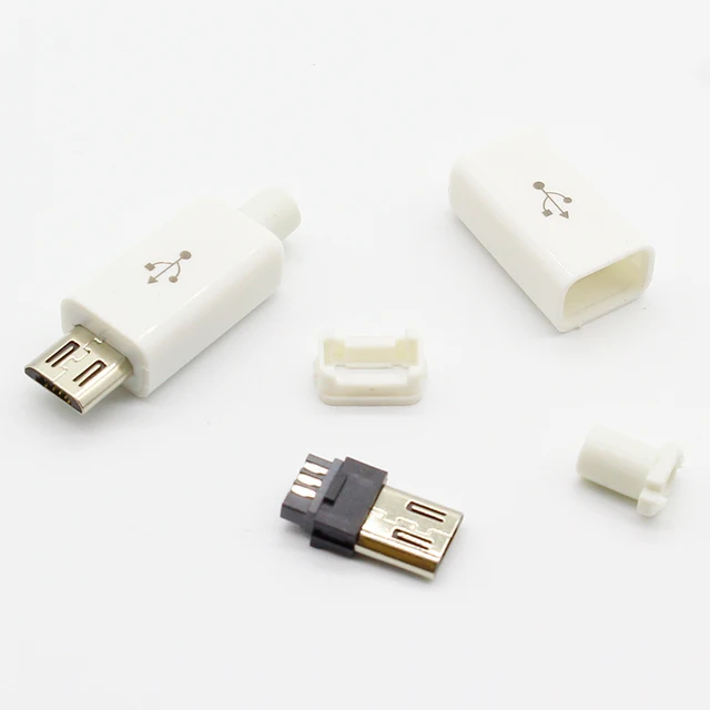 10pcs Micro USB 5PIN Welding Type Male Plug Connectors Charger Cable Accessories Connectors Electronics USB cb5feb1b7314637725a2e7: 5 white 5 black|Black|White