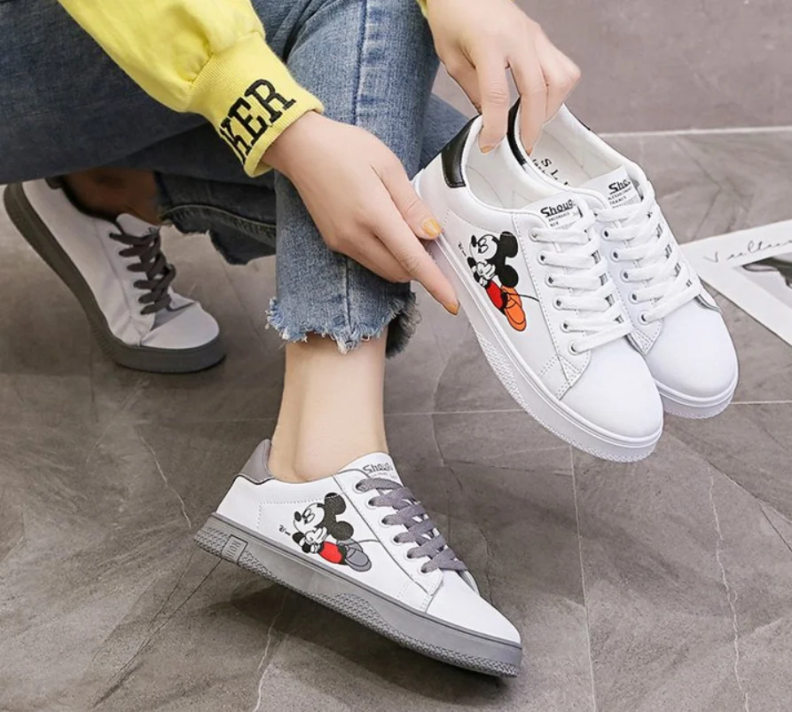 

New Breathable Fashion Spring Autumn Leather flats shoe Women White Casual Shoes leisure Lace-up Platform single Shoes