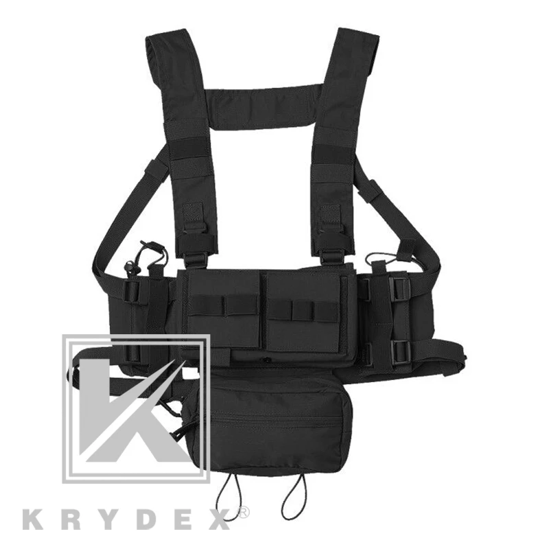KRYDEX черный MK3 Тактический нагрудный мини-жилет Spiritus Airsoft охотничий жилет Ranger Военный Тактический Перевозчик жилет с подсумок