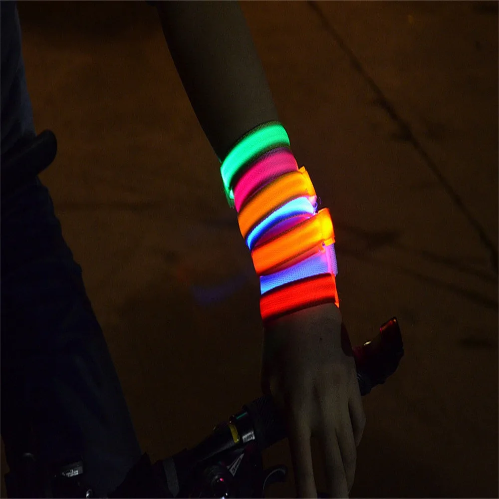 Высококачественный светоотражающий светодиодный светильник, нарукавная повязка на руку, светящийся ремень безопасности для ночного бега, велоспорта, спортивной защиты
