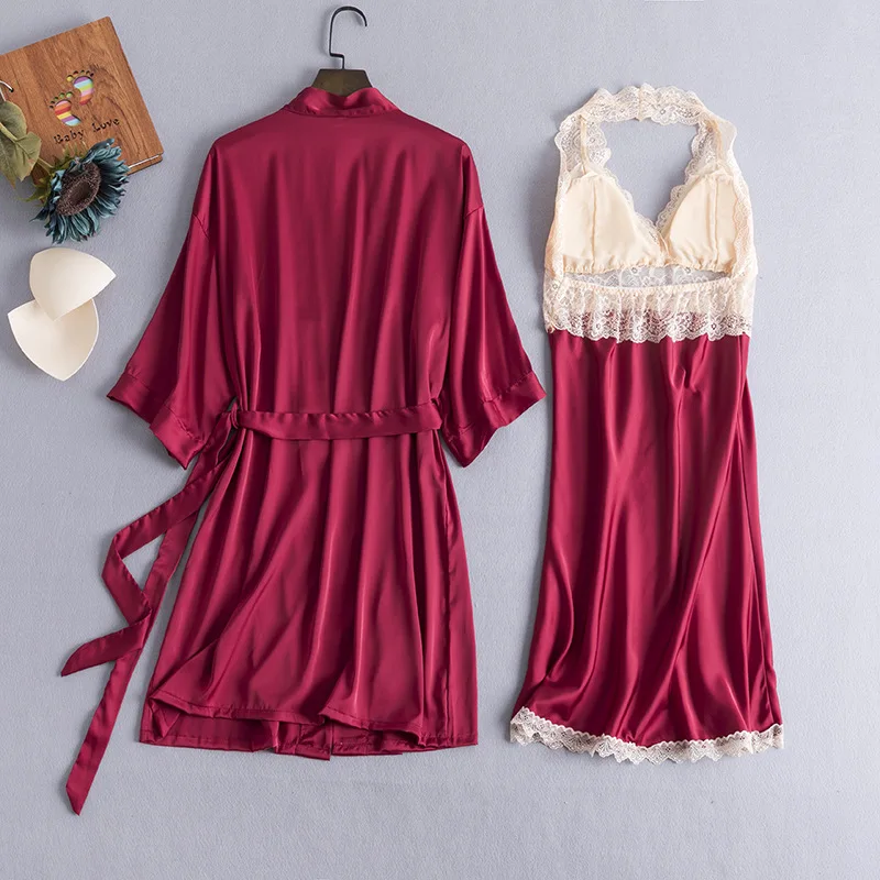 2 шт. атласный халат кимоно для невесты и подружки невесты|rayon robes|robe gownkimono robe sleepwear