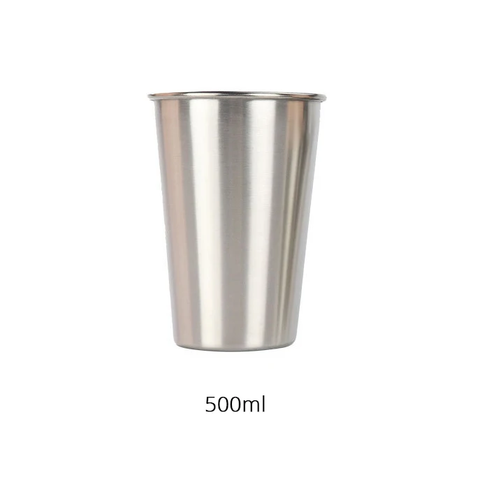 500ml Нержавеющая сталь металлическая чаша для Кофе Чай пиво сок питьевой кружки многоразовые стакан Открытый Отдых Путешествия вечерние 230 350 500 мл - Цвет: 500ml