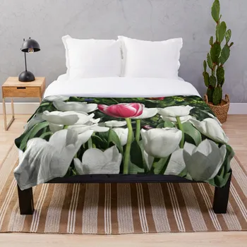 

Tulips Throw Blanket Soft Sherpa Blanket Bed Sheet Single Knee Blanket Office Nap Blanket