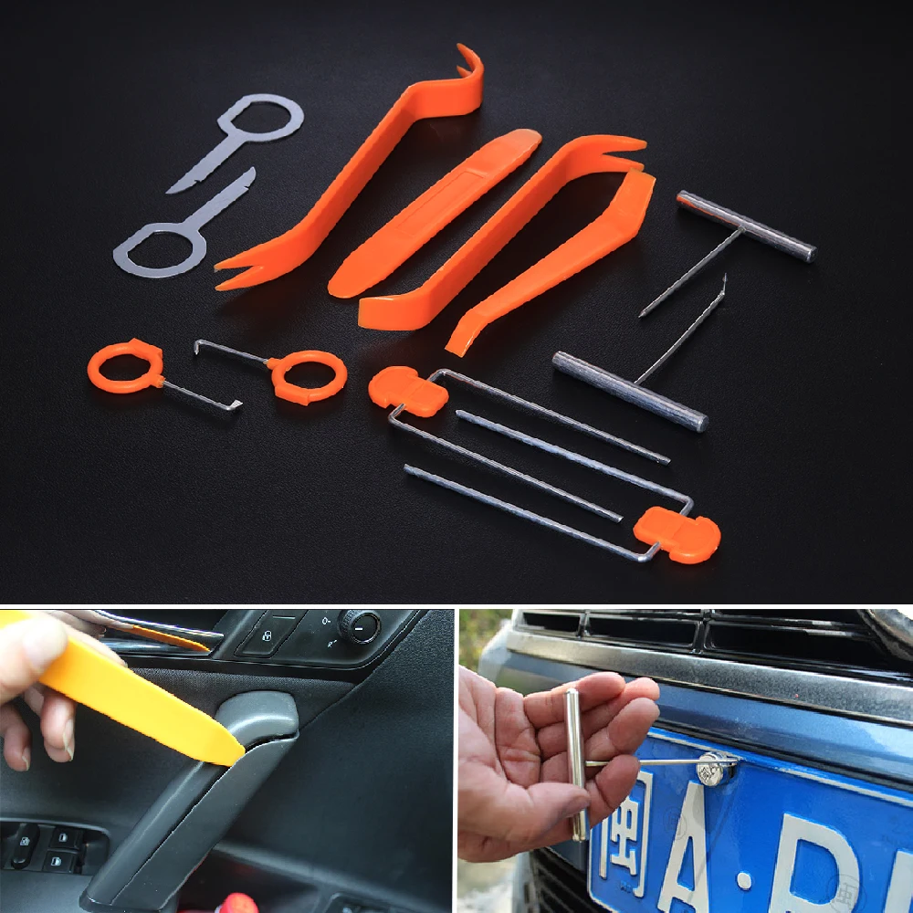 

JEAZEA 12Pcs/Set Plastic Repairing Pry Tool Kits Car Radio Door Clip Panel Remover Trim Dash Audio Stereo Removal Installation