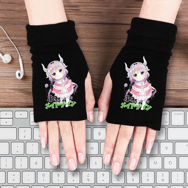 Мультфильм Аниме перчатки Lovelive My Hero Academy Токийский Гуль Natsume Yuujinchou Onmyoji Gintama зимние теплые Половина перчатки хлопок милые