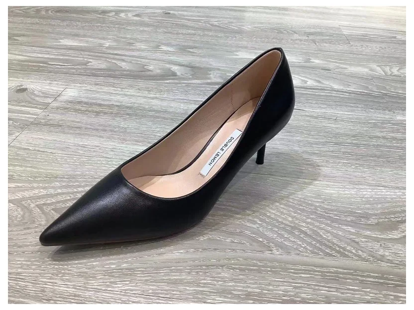 Женская обувь Туфли-лодочки с острым носком туфли на тонком каблуке 5 см женские вечерние туфли женские офисные женские туфли для свадьбы zapatos mujer - Цвет: Black