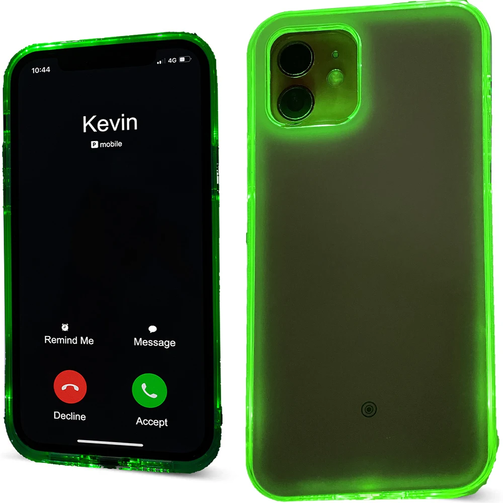 Glowing Phone Case for iPhone X/11 Pro Max/12 Mini/12 12 Pro/12 Pro Max Light Music Incoming Call Flash Silicone Protective Case
