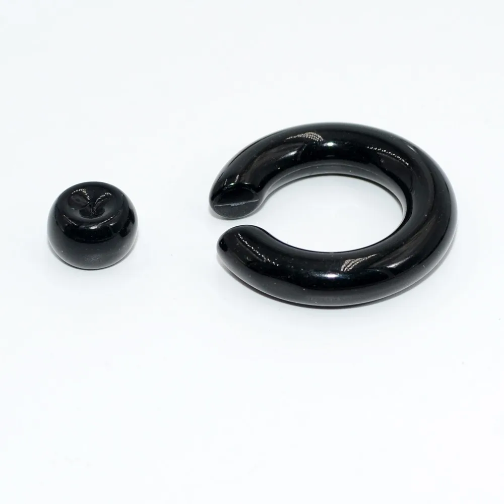 1PC Schwarz Acryl Große Große Größe BCR Riesige Captive Bead Ring Ohr Taper Plug Expander Guauge Männliche Nase ring Piercing Körper Schmuck – Detail 8