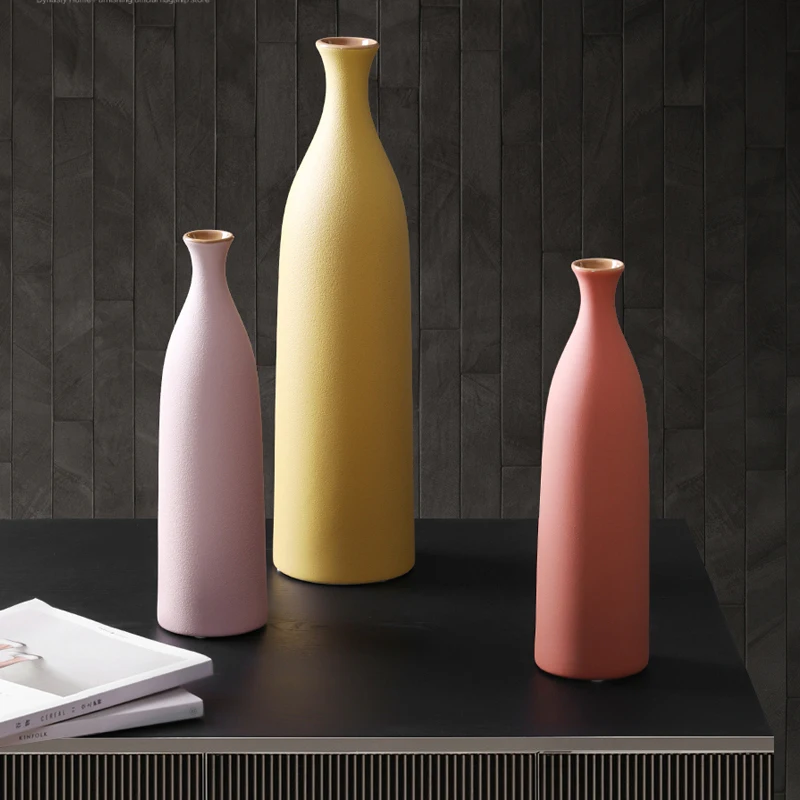 Скандинавская керамическая ваза Morandi Art, ваза для цветов, красочные настольные вазы для дома, для ТВ, модель шкафа, украшение, Floreros De Decoracion