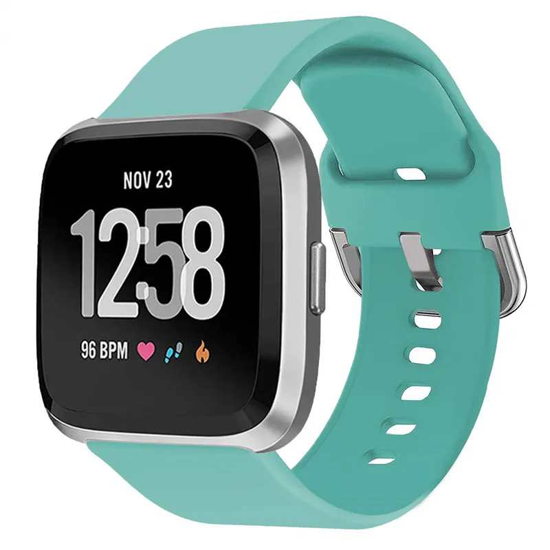 Полосы совместимы с Fitbit Versa/Versa 2/Fitbit Versa Lite для женщин и мужчин водонепроницаемый заменить мужчин t силиконовый ремешок для часов - Цвет: green