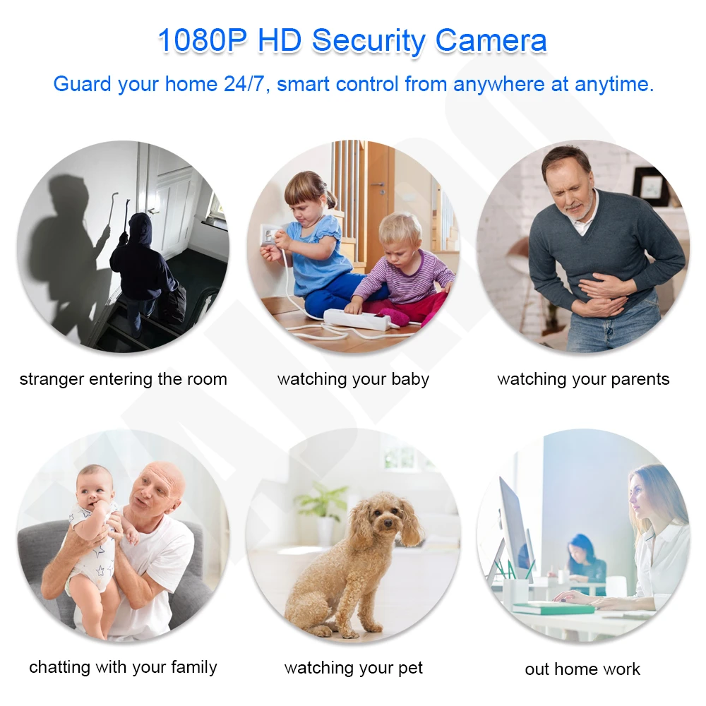 YAJADO Tuya Wi Fi домашняя камера детский монитор Интерком 720P & 1080P HD IP вращение функция