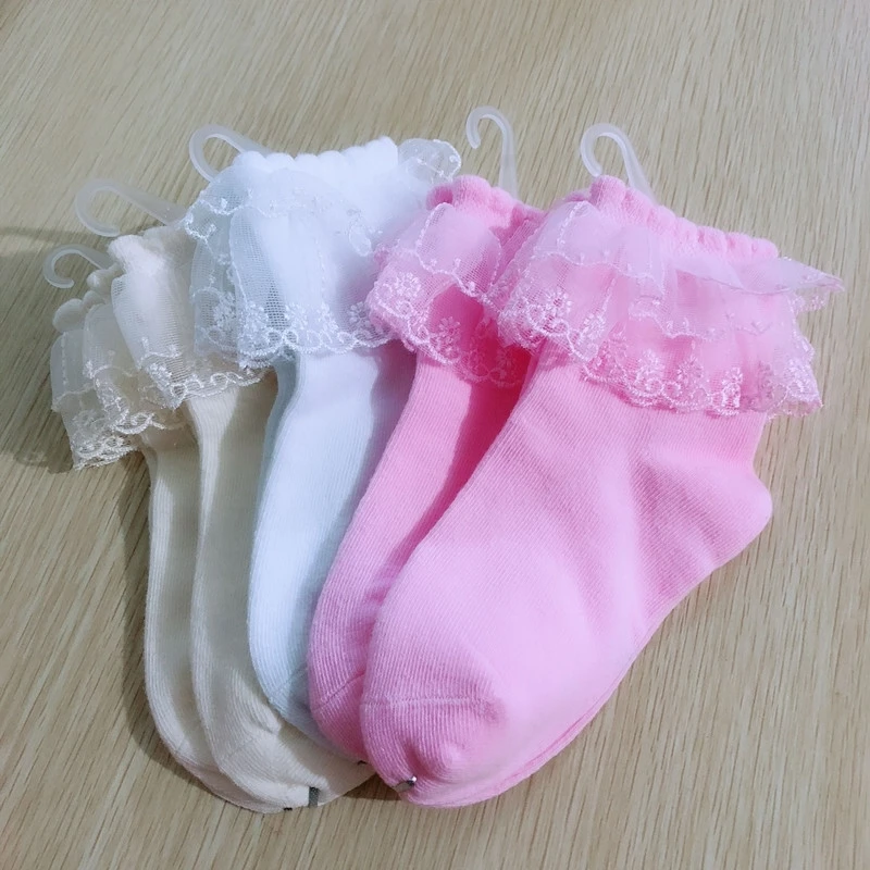 Новинка, 5, тонкие детские носки принцессы с двойным кружевом для девочек платье из чистого хлопка летний и зимний стиль для малышей 9 месяцев