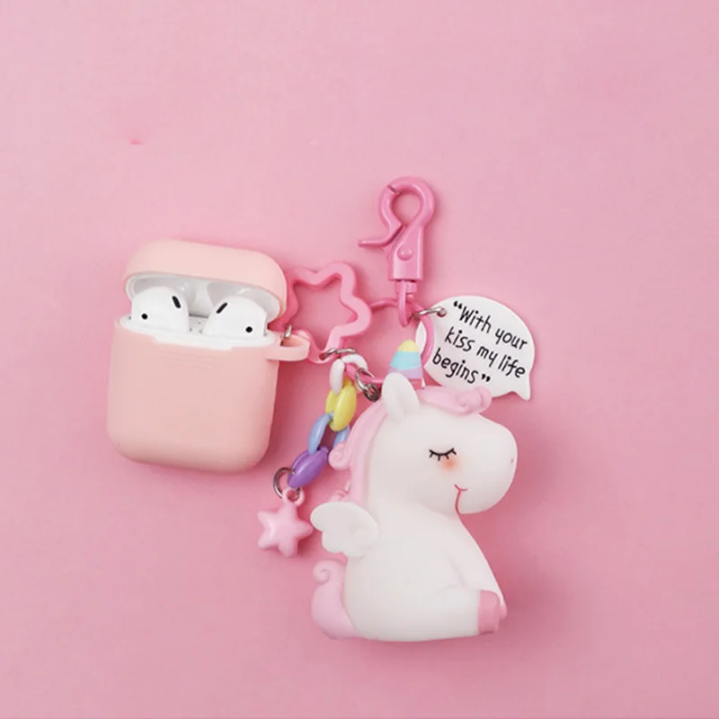 Милый чехол для наушников для Apple AirPods, силиконовый чехол для наушников Airpods, коробка для гарнитуры, защитная крышка, мультяшная кукла Минни, брелок - Цвет: A14