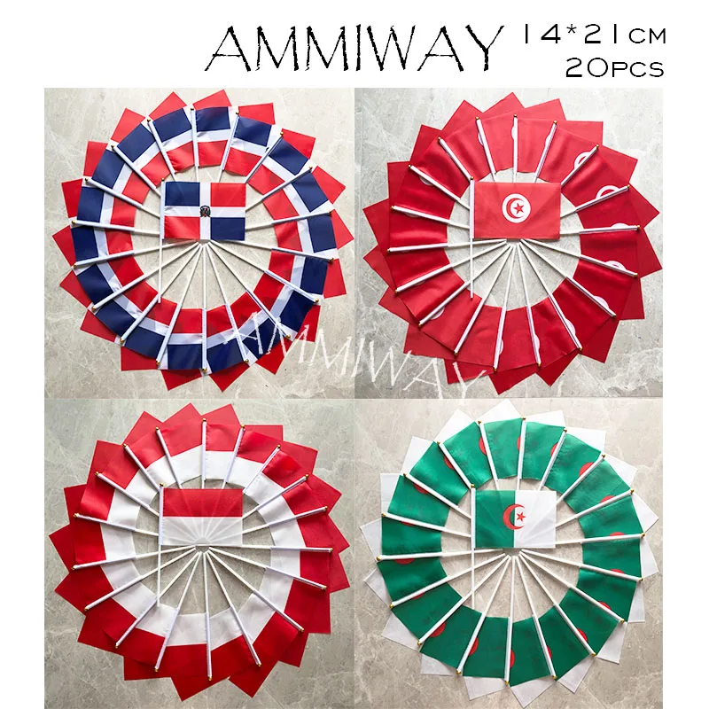 AMMIWAY 14x21 см 20 шт. флаг Доминиканской Республики Турции Индонезии Алжира