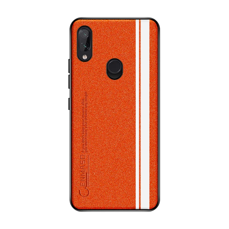Красный mi Note 7 Чехол из Жемчужной кожи ультра тонкий силикон мягкий край XIAO mi Redmi Note 7 Pro Xiao mi Redmi Note 7 Чехол Note7 задняя крышка - Цвет: Оранжевый