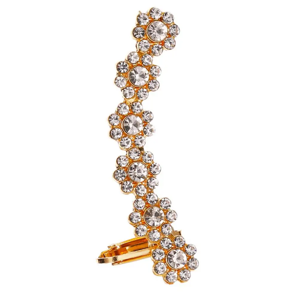 01KC gold Роскошные серьги, стразы, инкрустированные серьги для женщин, вечерние серьги-каффы, Клубные ювелирные изделия для девушек - Окраска металла: 01KC gold