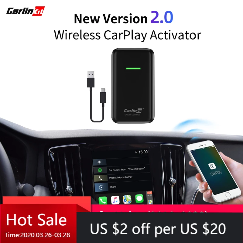 Carlinkit 2 0 CarPlay беспроводной для Volvo XC90 XC60 XC40 S90 V90 V60 2016 2020 Carplay2Air адаптер активатор USB