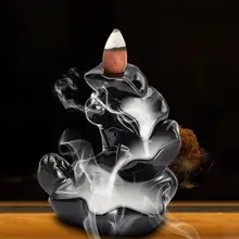 Керамическая курильница с обратным потоком благовония сжигания свечи для ароматерапии печи конус держатель диффузора буддизм дзен курильница домашний декор
