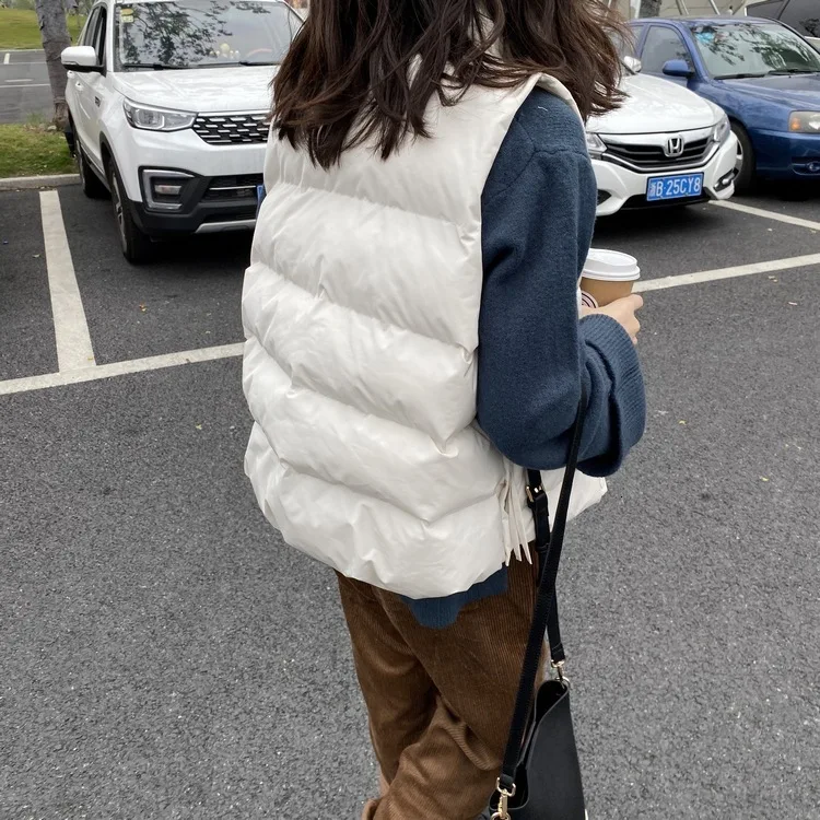 Mooirue Зима Осень Harajuku парка жилет куртка женская без рукавов хлопок Ins свободный уплотненный хлопковый жилет свободный хлопок